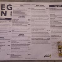 Vegan menu at Hippocampus in Protaras