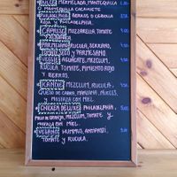 Bagels menu at A-Frame Oasis in El Palmar De Vejer