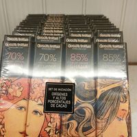 Beautifully packaged vegan dark chocolate at MLTZ Gourmet Chocolates in Central Singapore