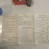Vegan options clearly noted. at Santorini in Las Cruces