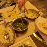 Spinach curry and one with chickpeas at Ital India in Venice
