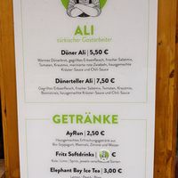 Menu April 2022 at Etyok Vegan Kebab in Nuremberg