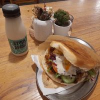 Vegan ayran and doner at Etyok Vegan Kebab in Nuremberg