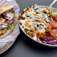 kebab pita & kebab plate at Etyok Vegan Kebab in Nuremberg