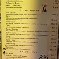 African menu at Alte Utting in Munich