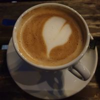 Vegan cappuccino at Alte Utting in Munich