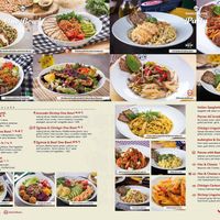 Menu showing vegan items  at Shakespeare in Antalya