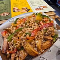 Loaded fries at Cropains in Bruges