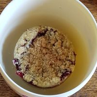 Vegan poppy seed cherry crumble at Café Fräulein in Munich