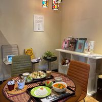 The table we sat at at Jumonji Cafe 十文字カフェ in Kuroishi