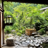 outdoor bath at Aoni Onsen in Kuroishi