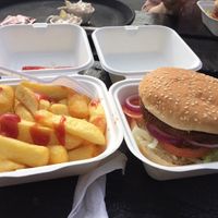  vegan quor burguer with vega cheese and chips at The Misty in Isle Of Skye