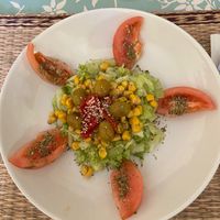 Salad for starter  at Albergue Las Hadas in Reliegos