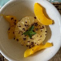 Delicious fruit for dessert at Albergue Las Hadas in Reliegos