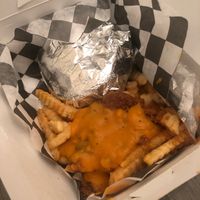 What the cluck with their chili cheese fries. at Mike's Vegan Cookout in Raleigh