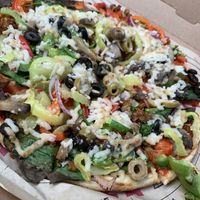 Veggie with vegan meat & cheese at Rapid Fired Pizza in Kettering