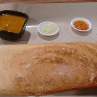 Onion dosa, wasn't sure about the dips, they got left at SIN - Kaveri Vegetarian - T2 in East Singapore