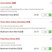 Search for vegetable or mushroom in Food Hub to find veggie options at Boulevard Chinese Take Away in Shirley