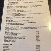 menu at Seumas' Bar in Isle Of Skye