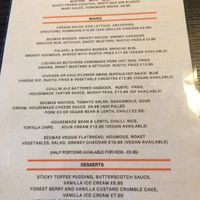 menu at Seumas' Bar in Isle Of Skye