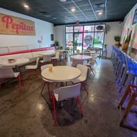 The dining room at Pepitas Vegan Taqueria in Denton