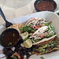Taco plate! at Pepitas Vegan Taqueria in Denton