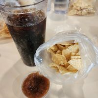 Chips and salsa at Pepitas Vegan Taqueria in Denton