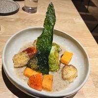 Wirsingroulade mit Kürbis und Kartoffelplätzchen und Pfeffersosse   at Hummelbude in Essen