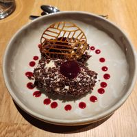 Delicious potato ice cream 🍒 at Hummelbude in Essen