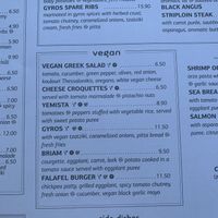 Menu options   at Istros in Kos