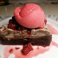Vegan brownie cake at Istros in Kos
