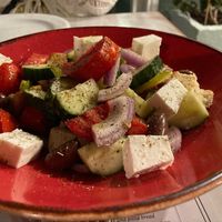 Greek salad with vegan cheese at Istros in Kos