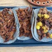 Tacos plate, choose from different flavors at Plantivoros in Playa Del Carmen