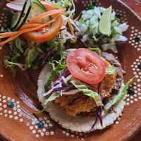 Taco de milanesa at Plantivoros in Playa Del Carmen