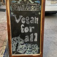 Sign  at Plantivoros in Playa Del Carmen