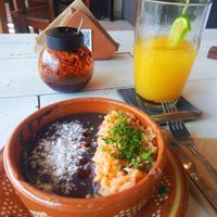 Arroz con frijoles at Plantivoros in Playa Del Carmen