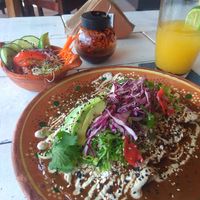 Enmoladas con ensalada at Plantivoros in Playa Del Carmen