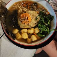 Ramen w sunny side up "egg" at Plantivoros in Playa Del Carmen