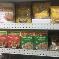 Soy chunks, spices, lots of vegan packaged food at Spice World International Market in Johnson City