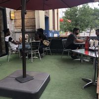 Outside at Queen Sheba in Montreal