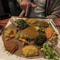 Vegan share plate 🤤   at Queen Sheba in Montreal