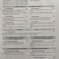 Menu (Vegan section) at Queen Sheba in Montreal