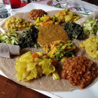 Vegan tasting menu with injera at Queen Sheba in Montreal