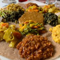 Vegan sharing platter at Queen Sheba in Montreal