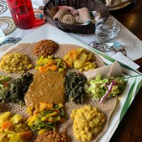Vegan sharing platter at Queen Sheba in Montreal