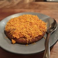 Potato and red lentil kubba  at Oleana in Cambridge