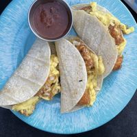 Potato and egg tacos  at HASH - Vegan Eats SA in San Antonio