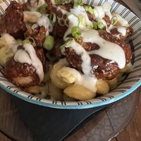 Bbq chicken Mac n ‘cheese’ bowl (is cauliflower)  at HASH - Vegan Eats SA in San Antonio