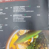 Menu at Soki Garden in Karlsruhe