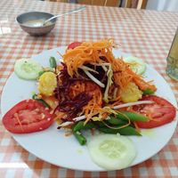Salad (part of the meal of the day) at Good Karma in Lima